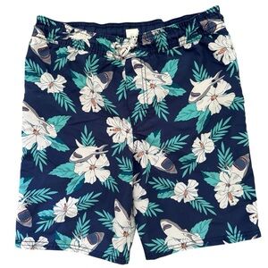 OshKosh B'gosh Boys Blue and White Board Shorts Vibrant Swimwear Size 10